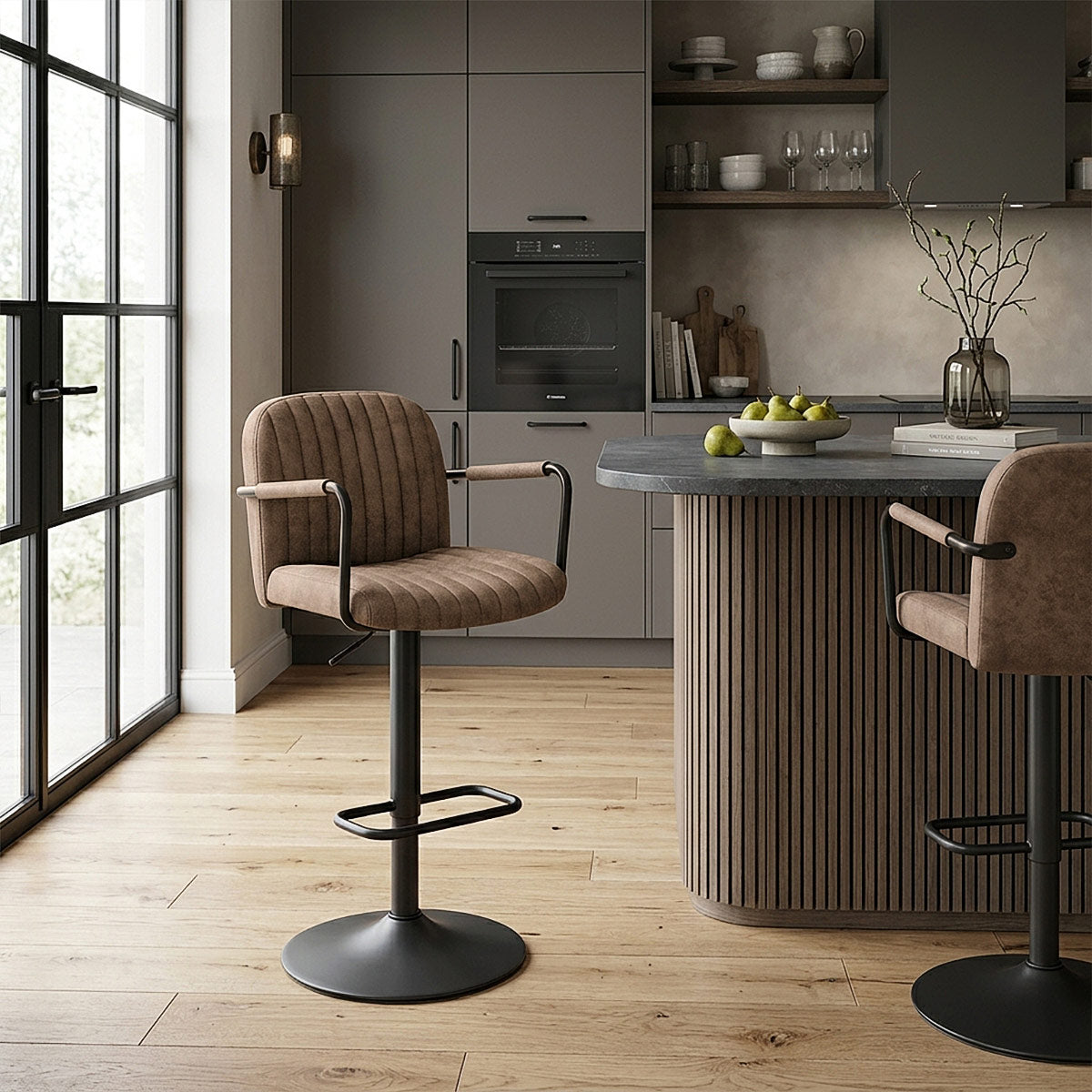 Tabouret de Bar Simili Daim - Daytona Marron Antique
