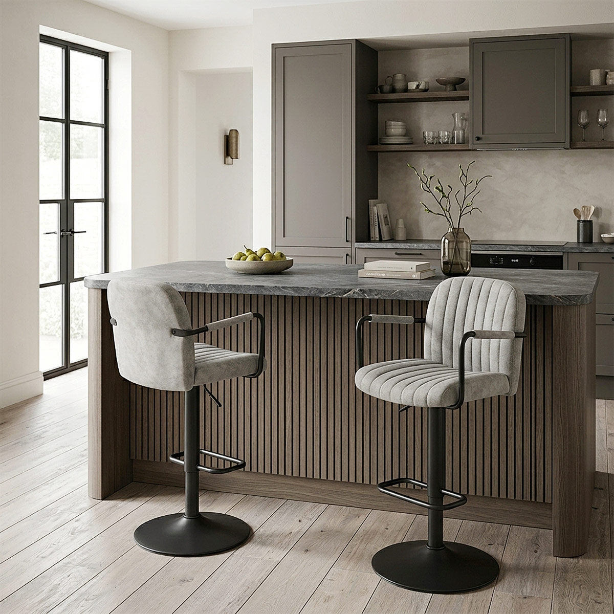 Tabouret de Bar Simili Daim - Daytona Gris Antique