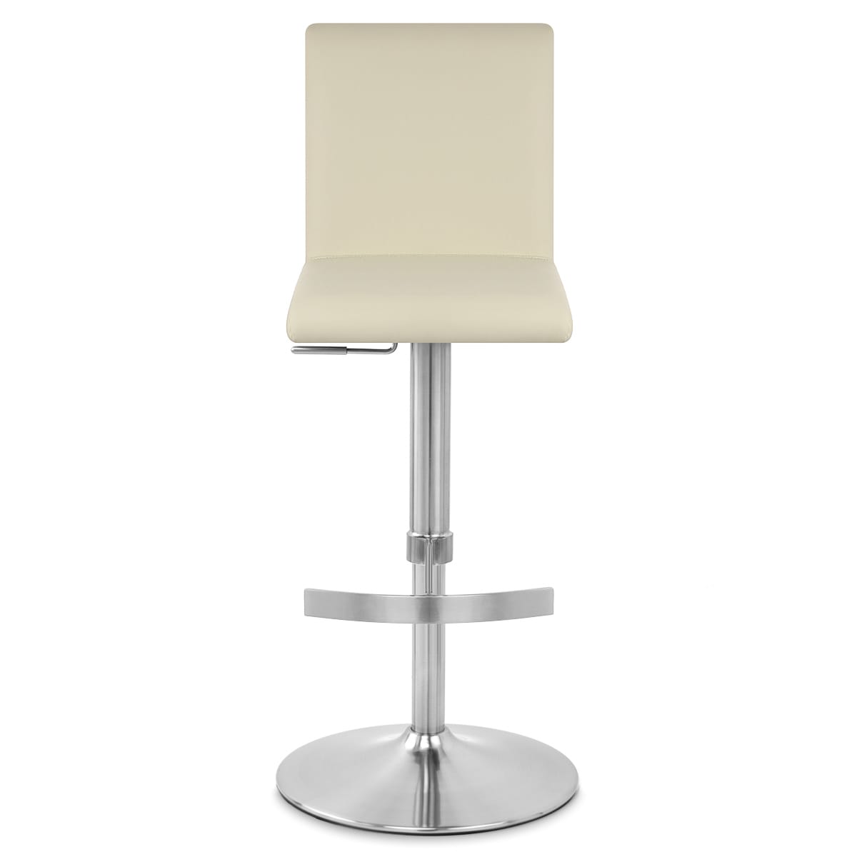 Chaise de Bar Faux Cuir Chrome Brossé - Deluxe High Back Crème 