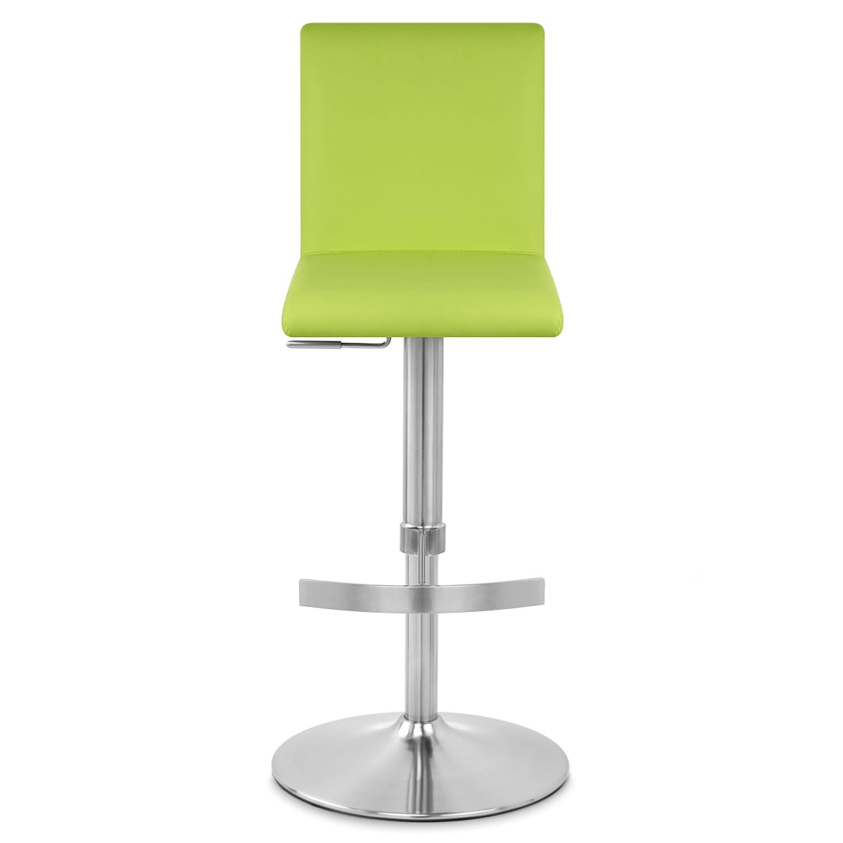 Chaise de Bar Faux Cuir Chrome Brossé - Deluxe High Back Vert 