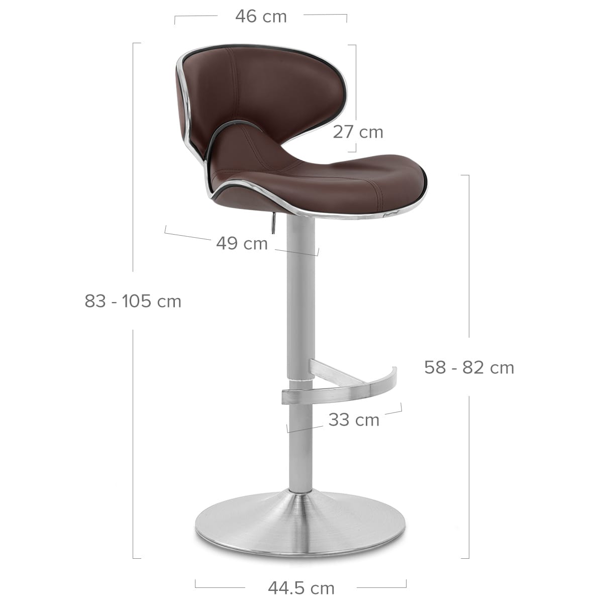 Deluxe Duo Leather Brushed Stool Brown