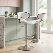Chaise de Bar Cuir Chrome Brossé - Félix Deluxe Blanc 