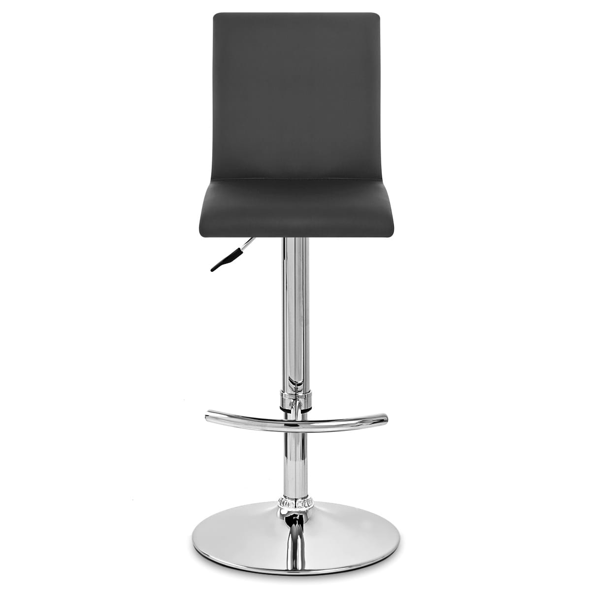 Chaise de Bar Faux Cuir Chrome - Deluxe High Back Noir 