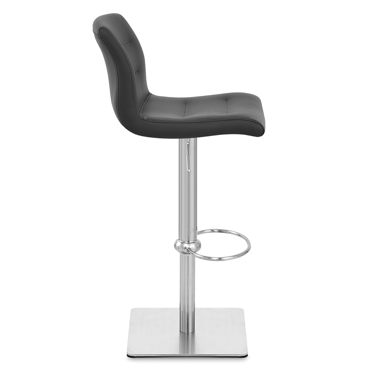 Deluxe Paradis Leather Brushed Stool Black