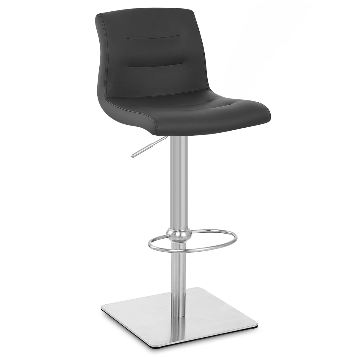 Deluxe Paradis Leather Brushed Stool Black