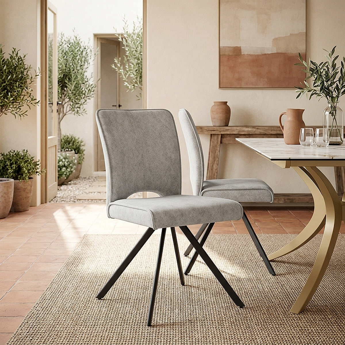 Chaise Tissu - Dexter Gris 