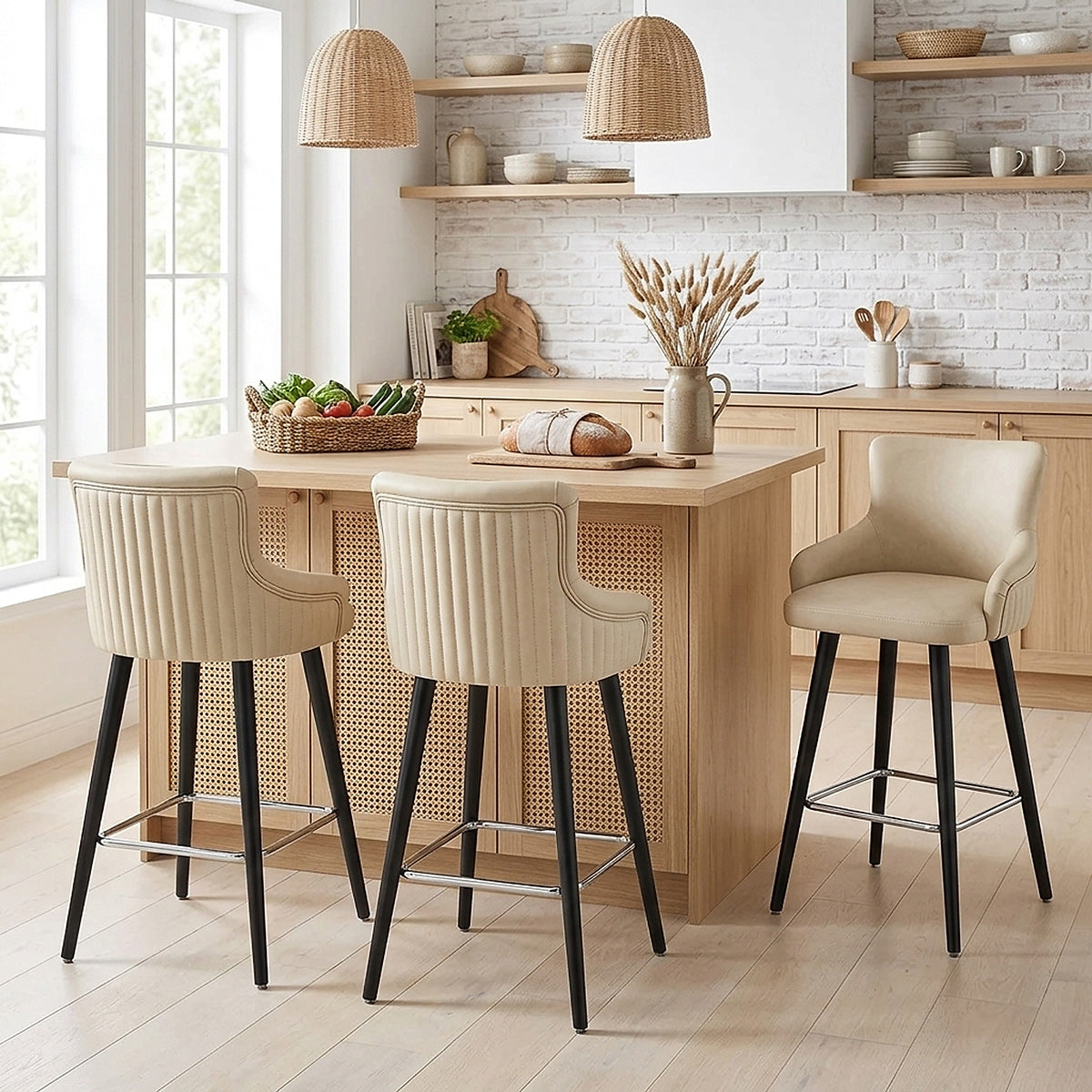 Tabouret Faux Cuir - Diablo Crème 
