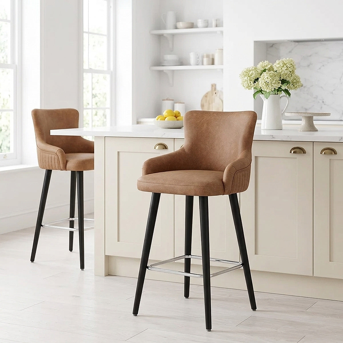 Tabouret Faux Cuir - Diablo Marron 