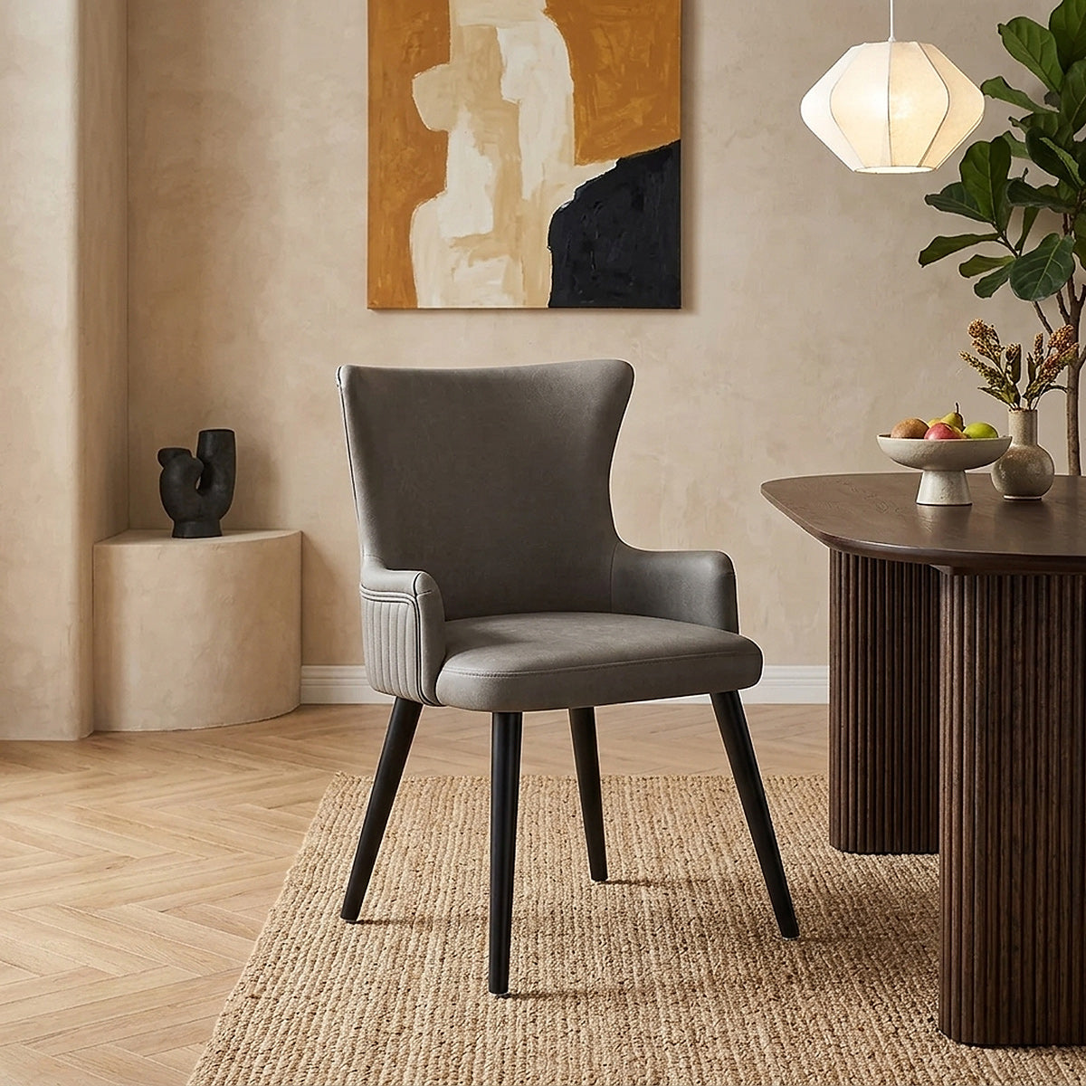 Chaise Faux Cuir - Diablo Gris 