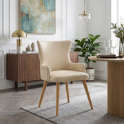Chaise Faux Cuir Bois - Diablo Crème 