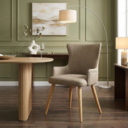 Chaise Faux Cuir Bois - Diablo Taupe 