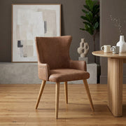 Chaise Faux Cuir Bois - Diablo Marron 