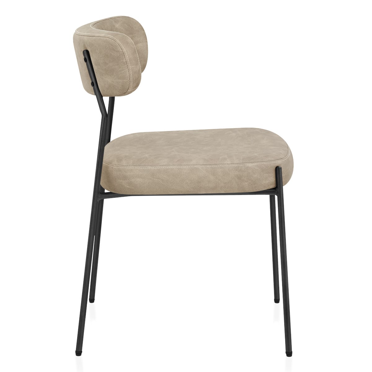 Chaise Faux Cuir Noir - Diana Taupe