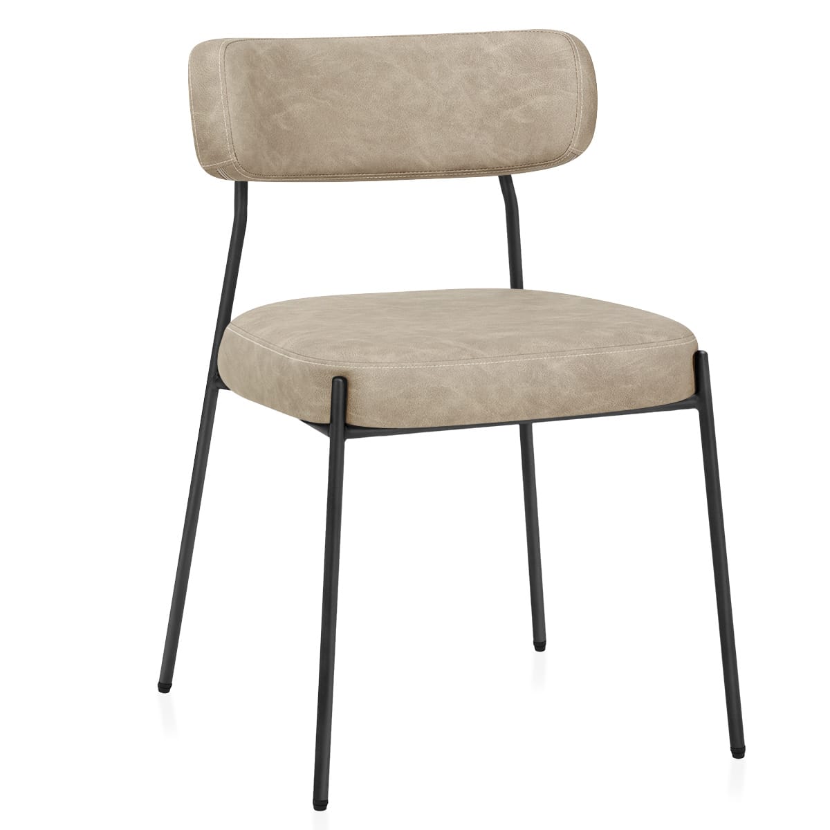 Chaise Faux Cuir Noir - Diana Taupe