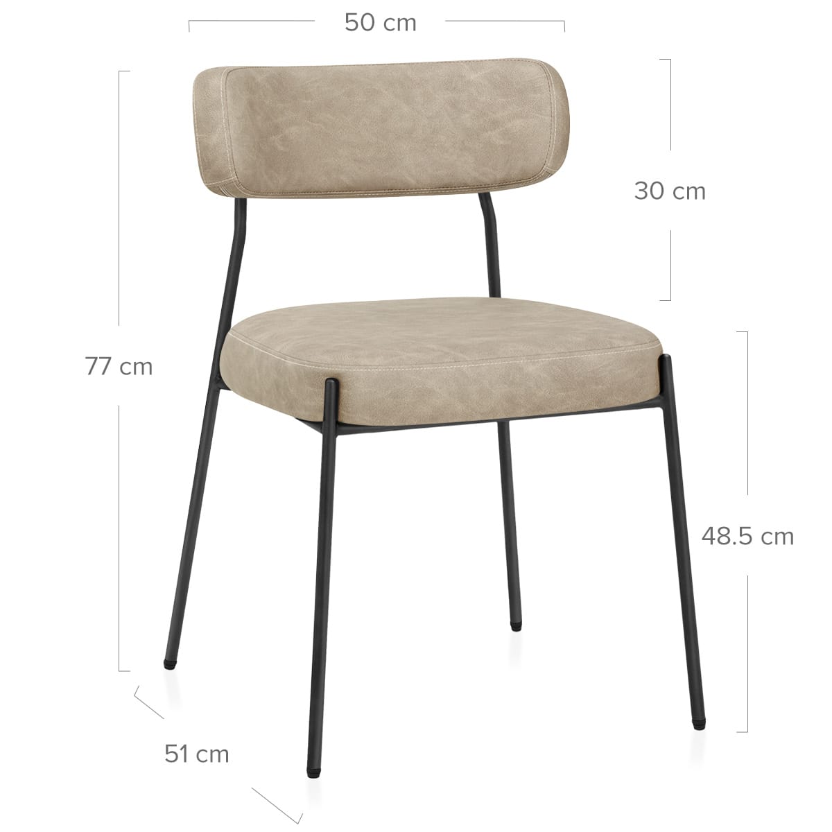 Chaise Faux Cuir Noir - Diana Taupe