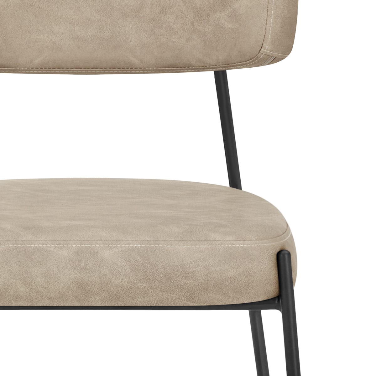 Chaise Faux Cuir Noir - Diana Taupe