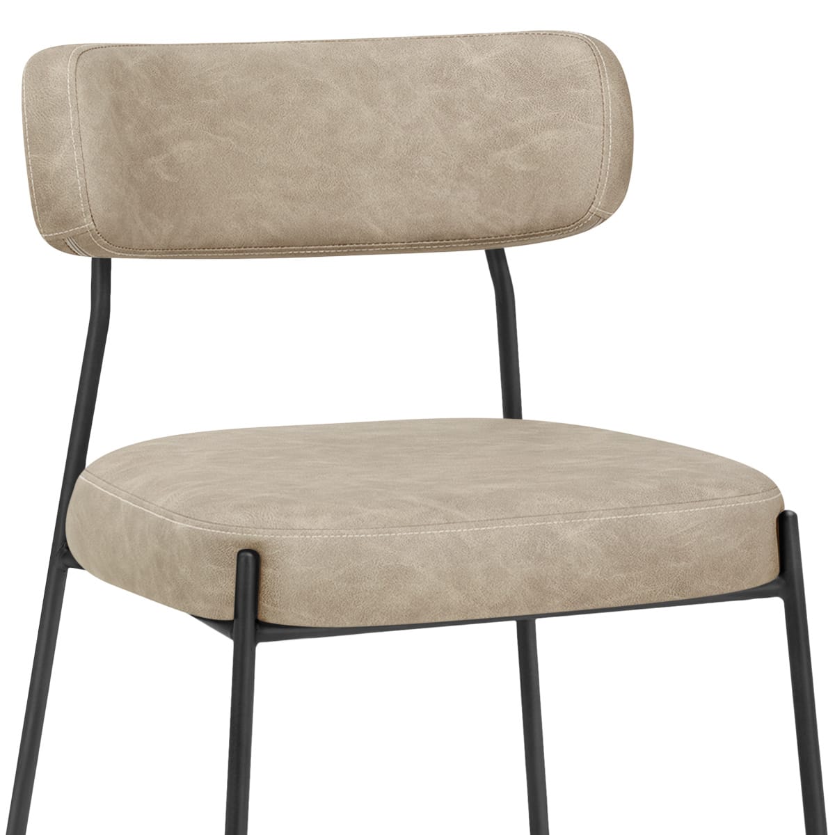 Chaise Faux Cuir Noir - Diana Taupe