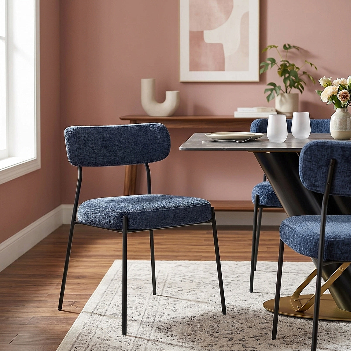Diana Chair Blue Fabric