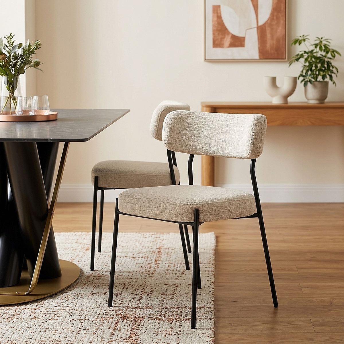 Diana Chair Cream Fabric
