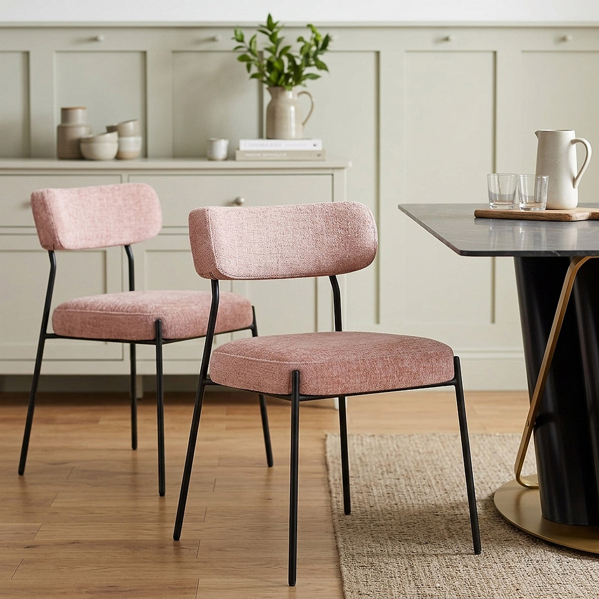 Chaise Tissu Noir - Diana Rose 