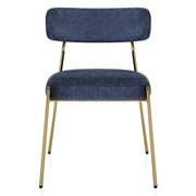 Diana Gold Chair Blue Fabric
