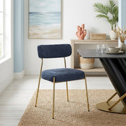 Chaise dorée Tissu - Diana Bleu 