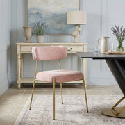 Diana Gold Chair Pink Fabric