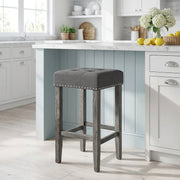 Tabouret de Bar Bois Tissu - Dove Gris Foncé 