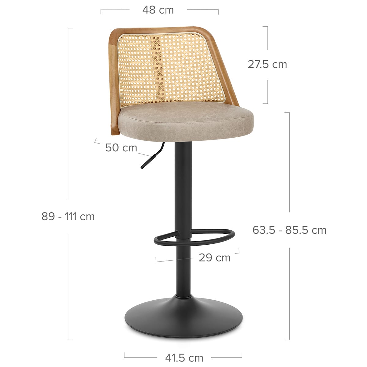Drew Bar Stool Taupe
