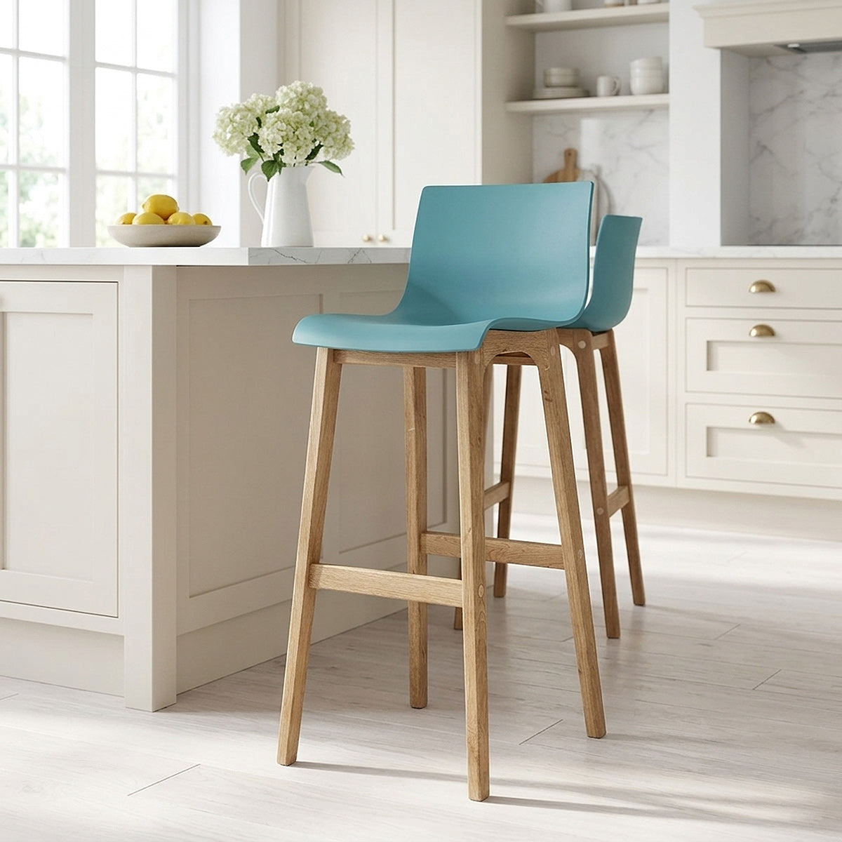 Tabouret de Bar Résine Bois - Drift ABS Bleu 