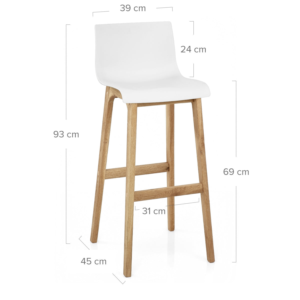 Drift Oak & White Bar Stool