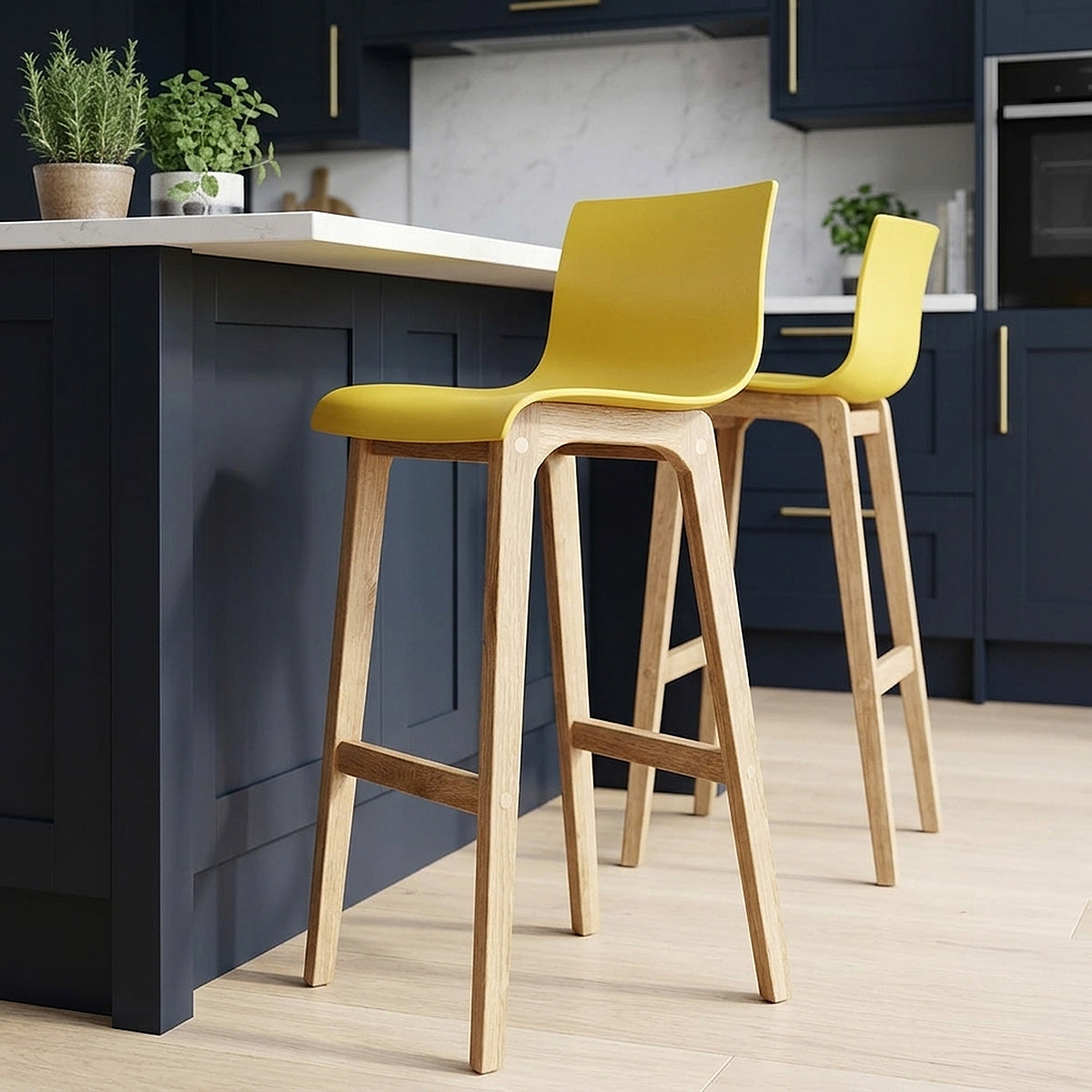 Tabouret de Bar Résine Bois - Drift ABS Jaune 