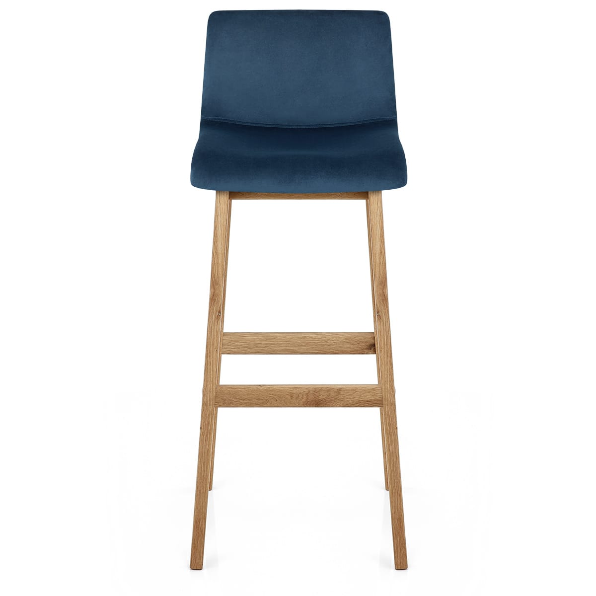 Tabouret de Bar Velours Chêne - Drift Bleu 