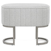 Duet Brushed Graphite Stool Light Grey Fabric