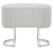 Duet Chrome Stool Light Grey Fabric