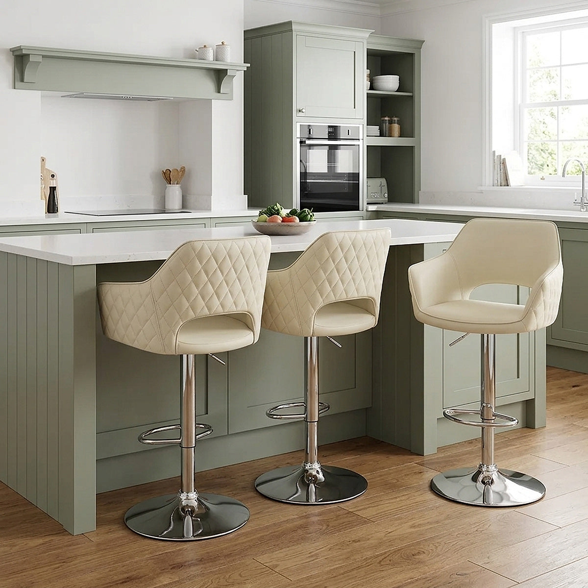 Tabouret Faux Cuir - Dune Crème 