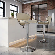 Chaise de Bar Faux Cuir Chrome - Félix Crème 