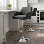 Tabouret Faux Cuir Tissu - Dylan Gris 