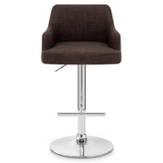 Dylan Stool Cream Leather & Brown Fabric