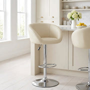 Chaise de Bar Faux Cuir Chrome - Eclipse Crème 
