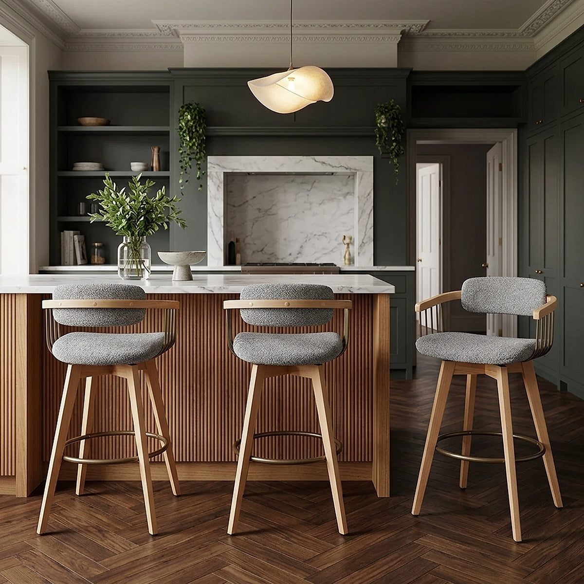 Tabouret de Bar Boucle - Electra Gris Clair
