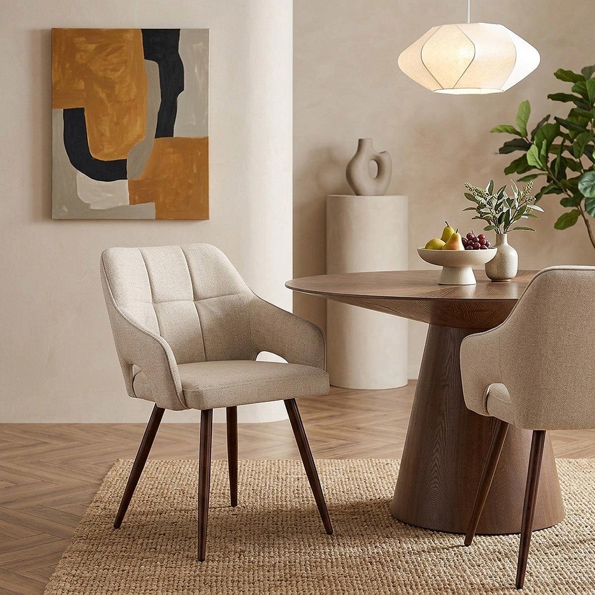 Chaise Tissu - Elio Crème