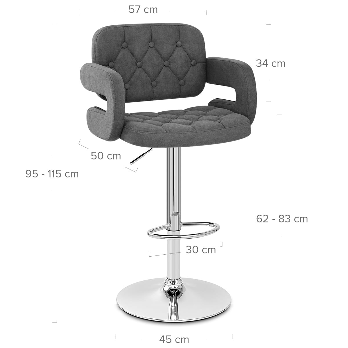 Chaise de Bar Tissu - Encore Gris Foncé