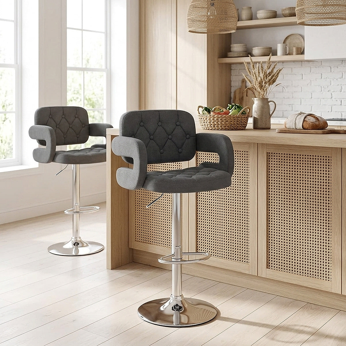 Chaise de Bar Tissu - Encore Gris Foncé