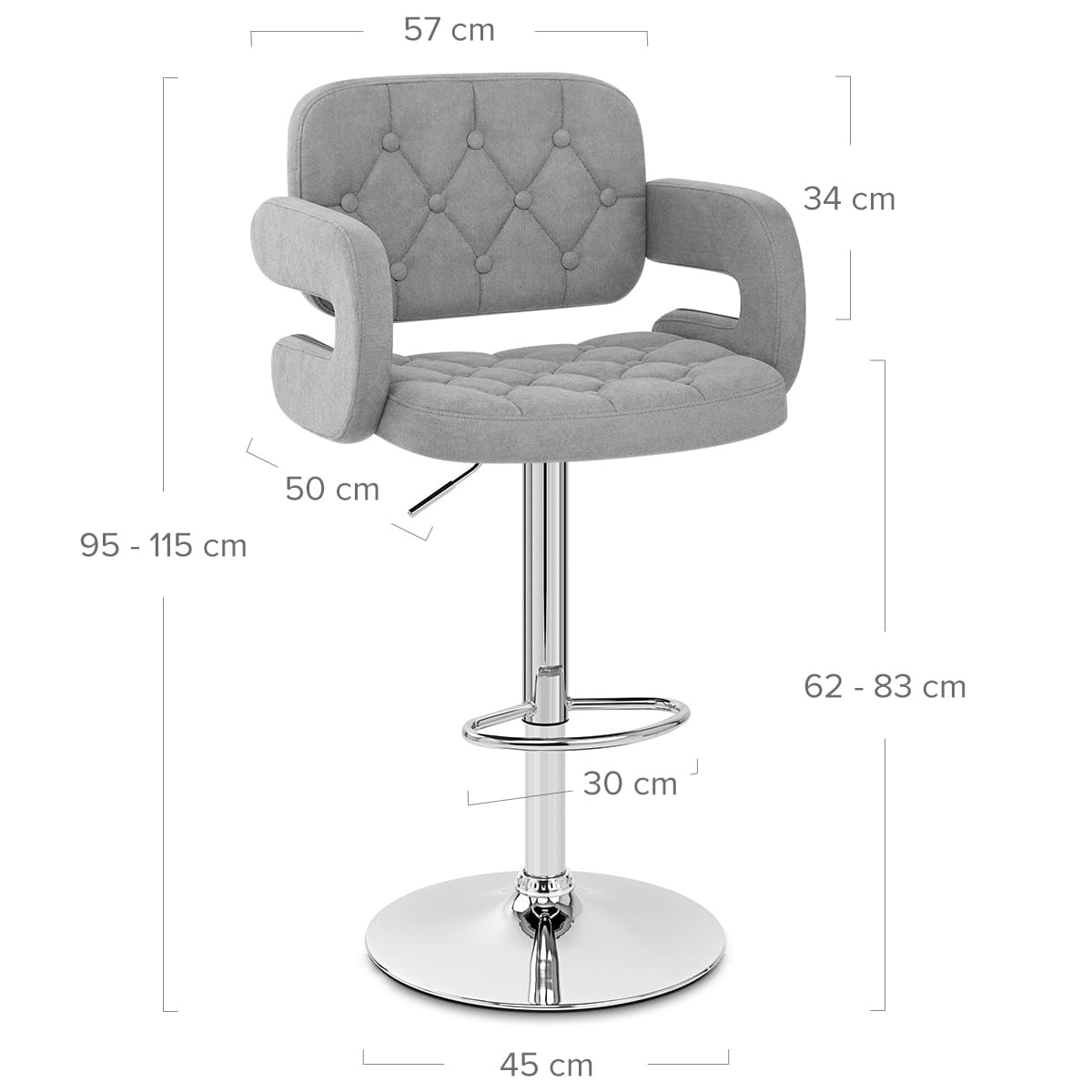 Chaise de Bar Tissu - Encore Gris Clair