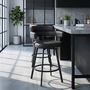 Tabouret Faux Cuir - Enzo Noir 