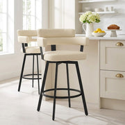 Tabouret Faux Cuir - Enzo Crème 