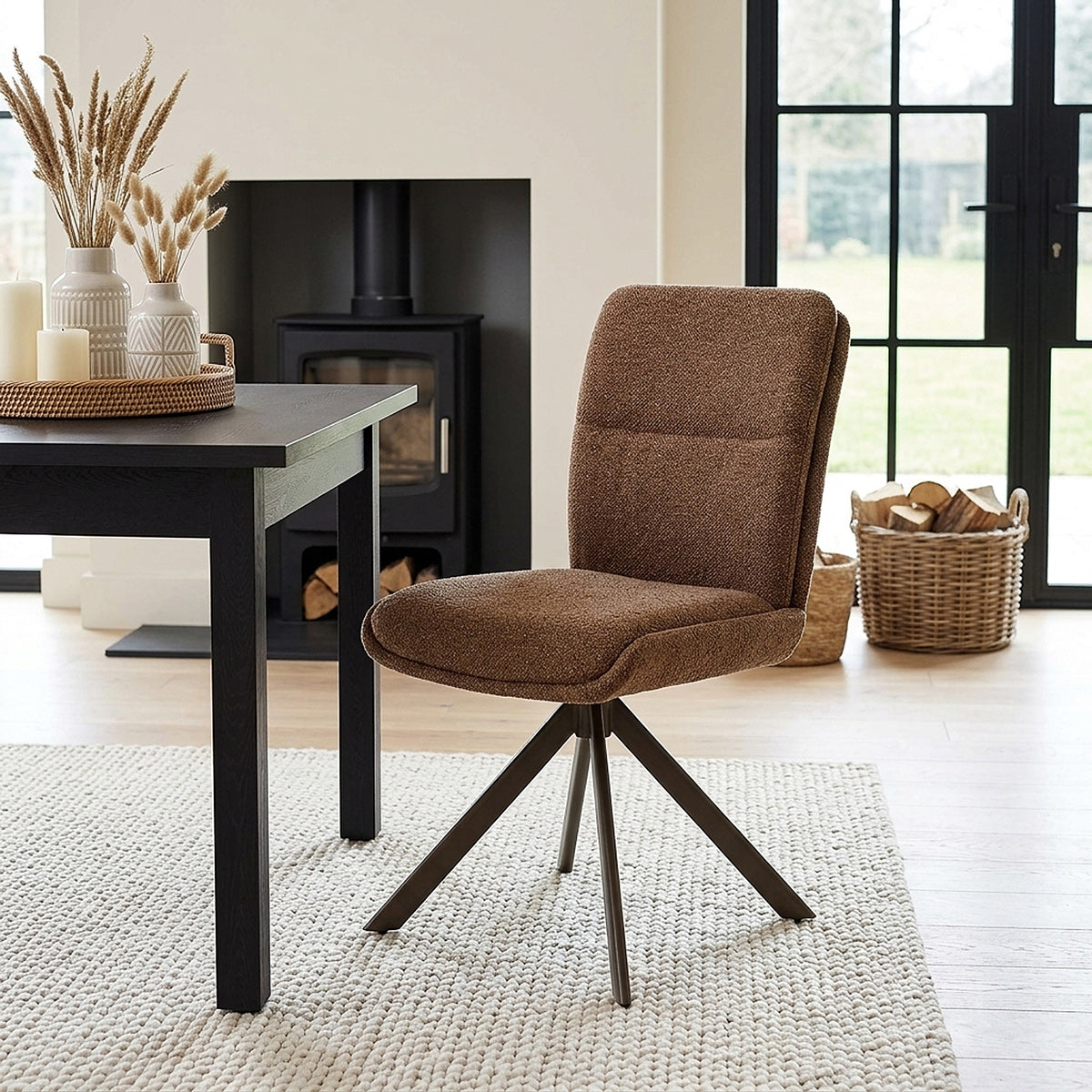 Chaise Tissu - Epsom Marron