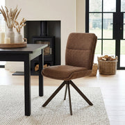 Chaise Tissu - Epsom Marron