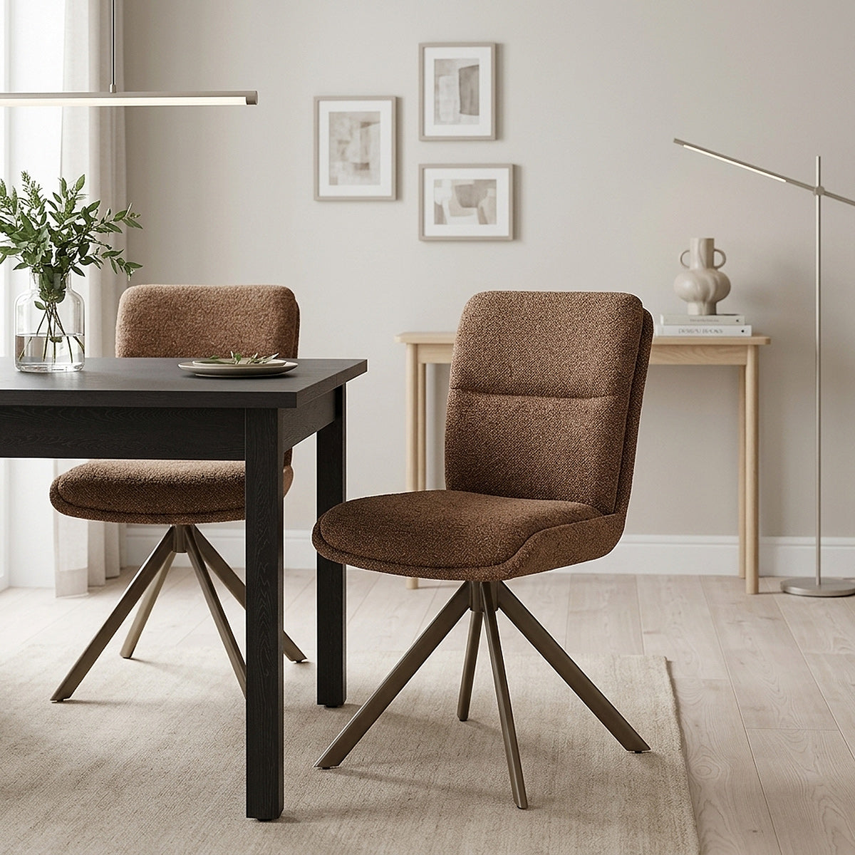 Chaise Tissu - Epsom Marron